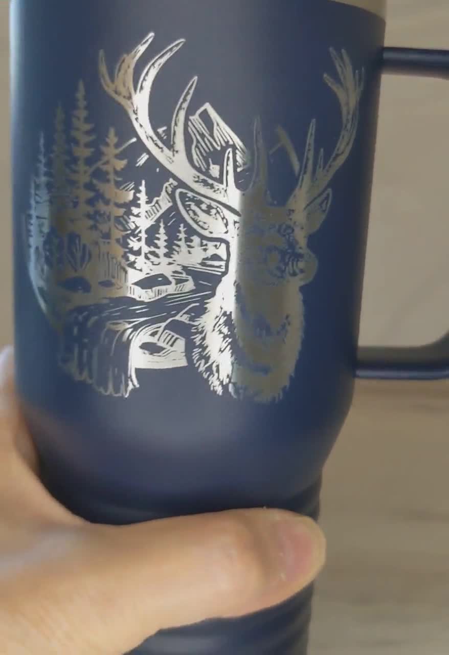 Coffee Travel Mug Personalized Stainless Steel Travel Mug Elk