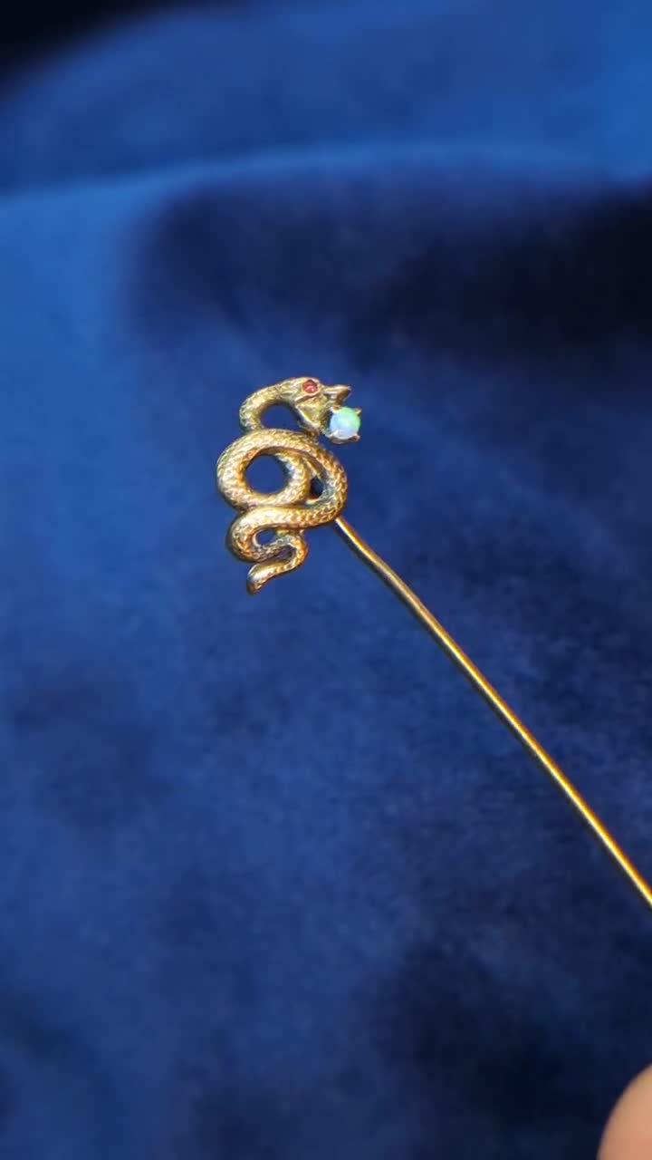 RESERVED! 3 gold victorian stick pins on sale collection opal