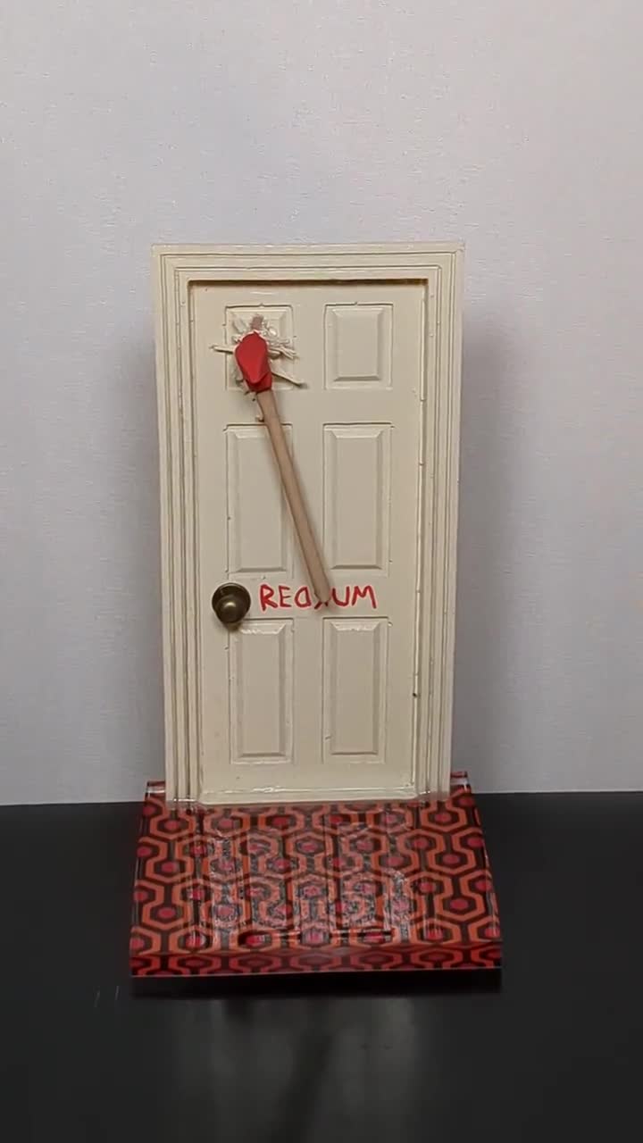 Framed Realistic 3D THE SHINING REDRUM Door Replica Diorama 