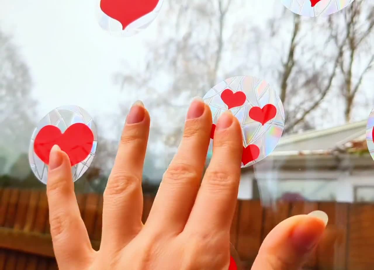 10 fogli 3d a forma di cuore Adesivi gonfi di San Valentino Adesivi a cuore  Arcobaleno