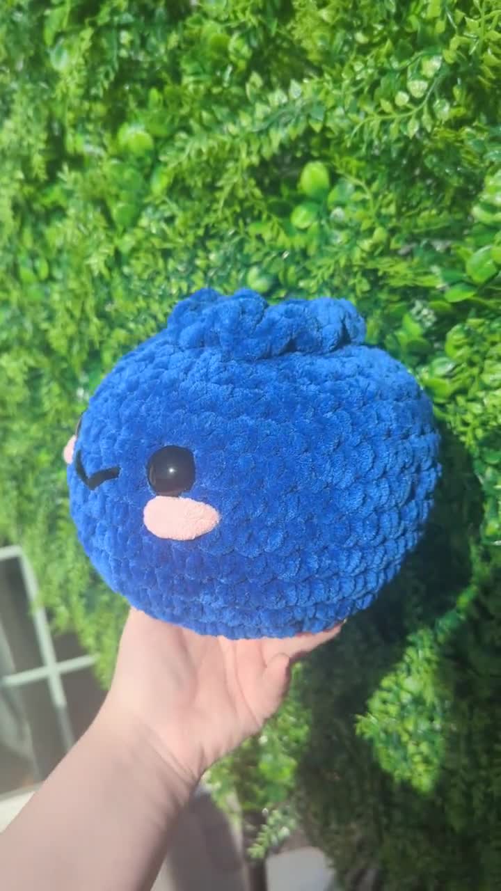 MTO Jumbo Blueberry Crochet Plushie // Handmade Amigurumi Stuffed