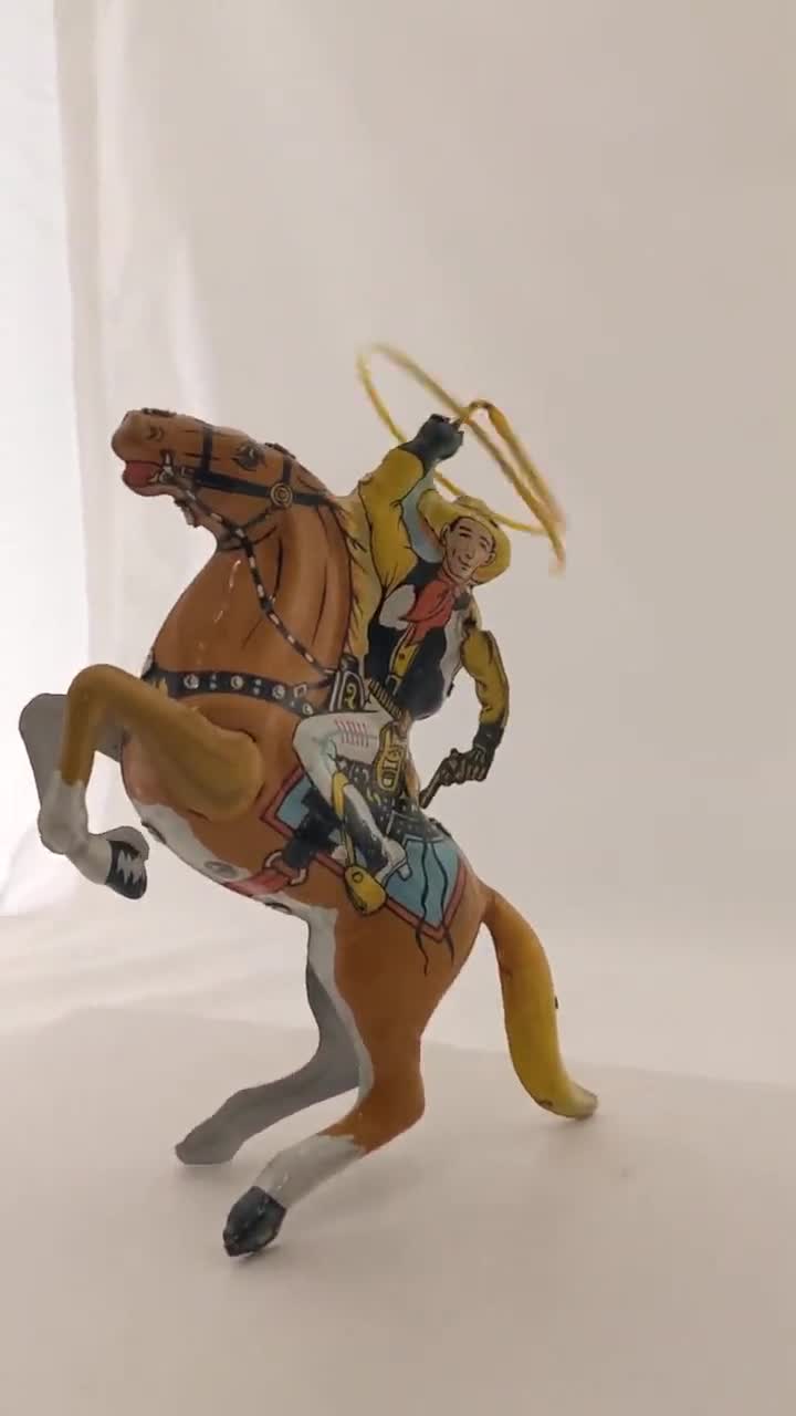 マルクス ブリキ製 リトグラフ ゼンマイ式 カウボーイ ライダー