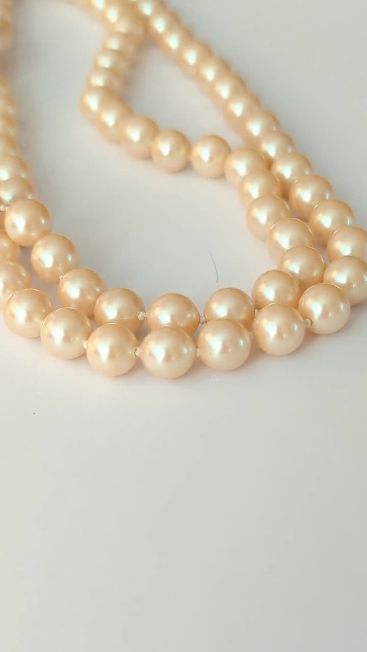 Vintage delightful large blush faux pearls