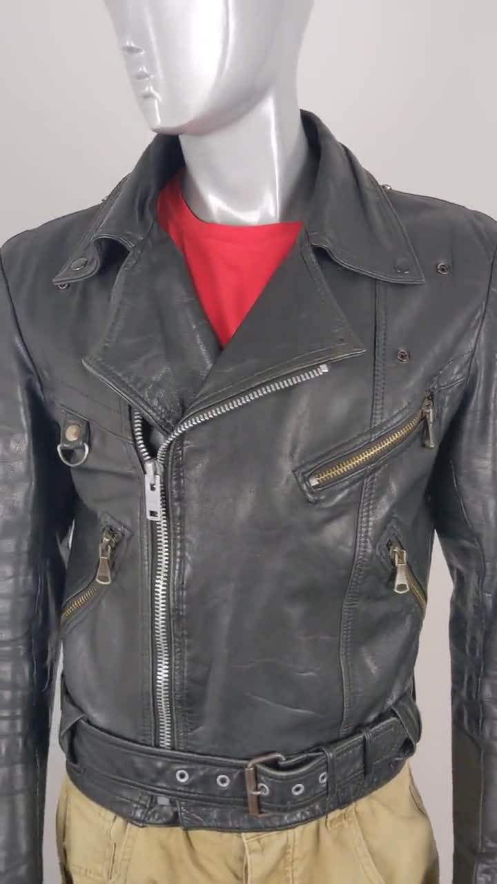Vintage 70s Scandinavian Leather Biker Jacket: Jofama Petroff