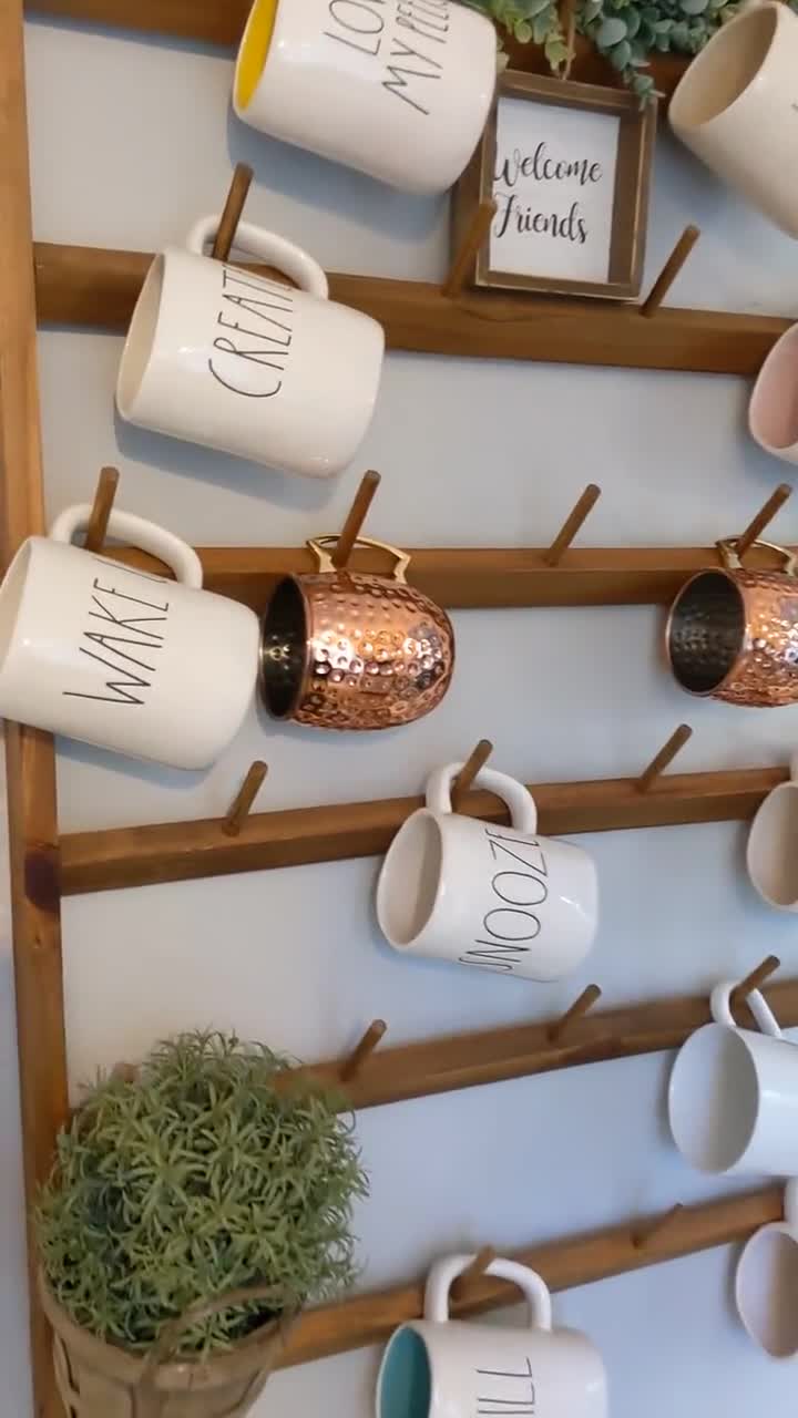 Coffee Mug Rack, Wall Mounted, Custom Mug Rack, Coffee Cup Holder