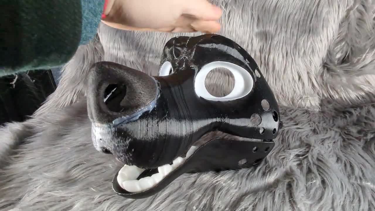 3d Printed Ferret Fursuit Head Base with moveable jaw, eyes, teeth, eyelids  and more! ABS, PLA or TPU!