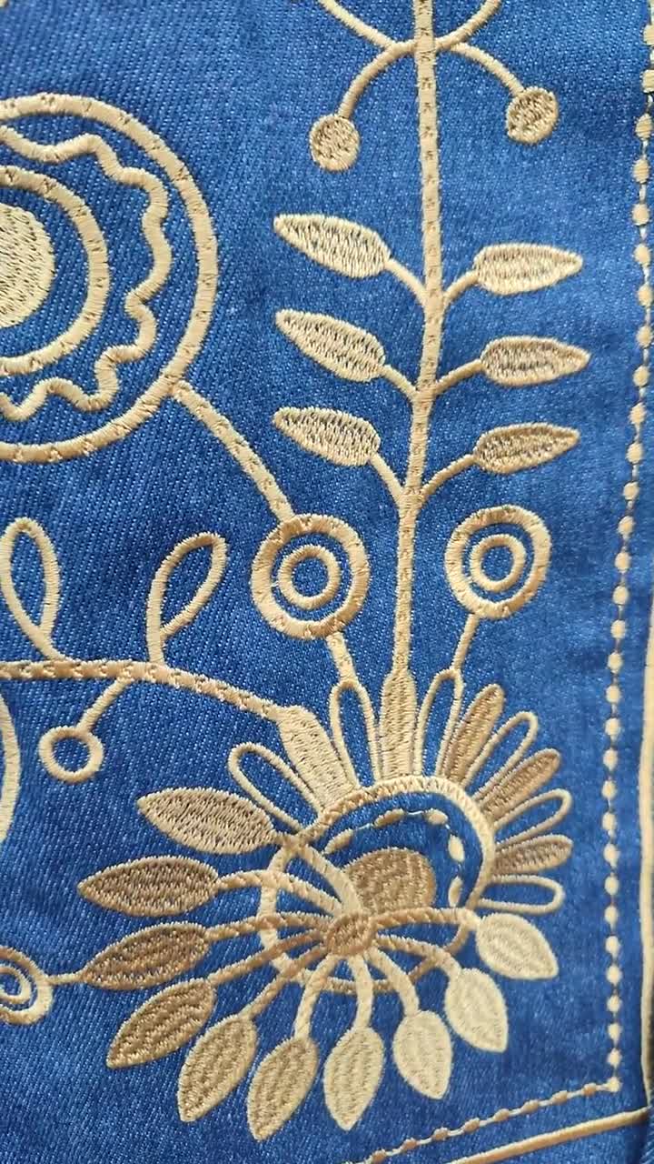Floral Embroidered Womens Vest, Folk Embroidery Vest