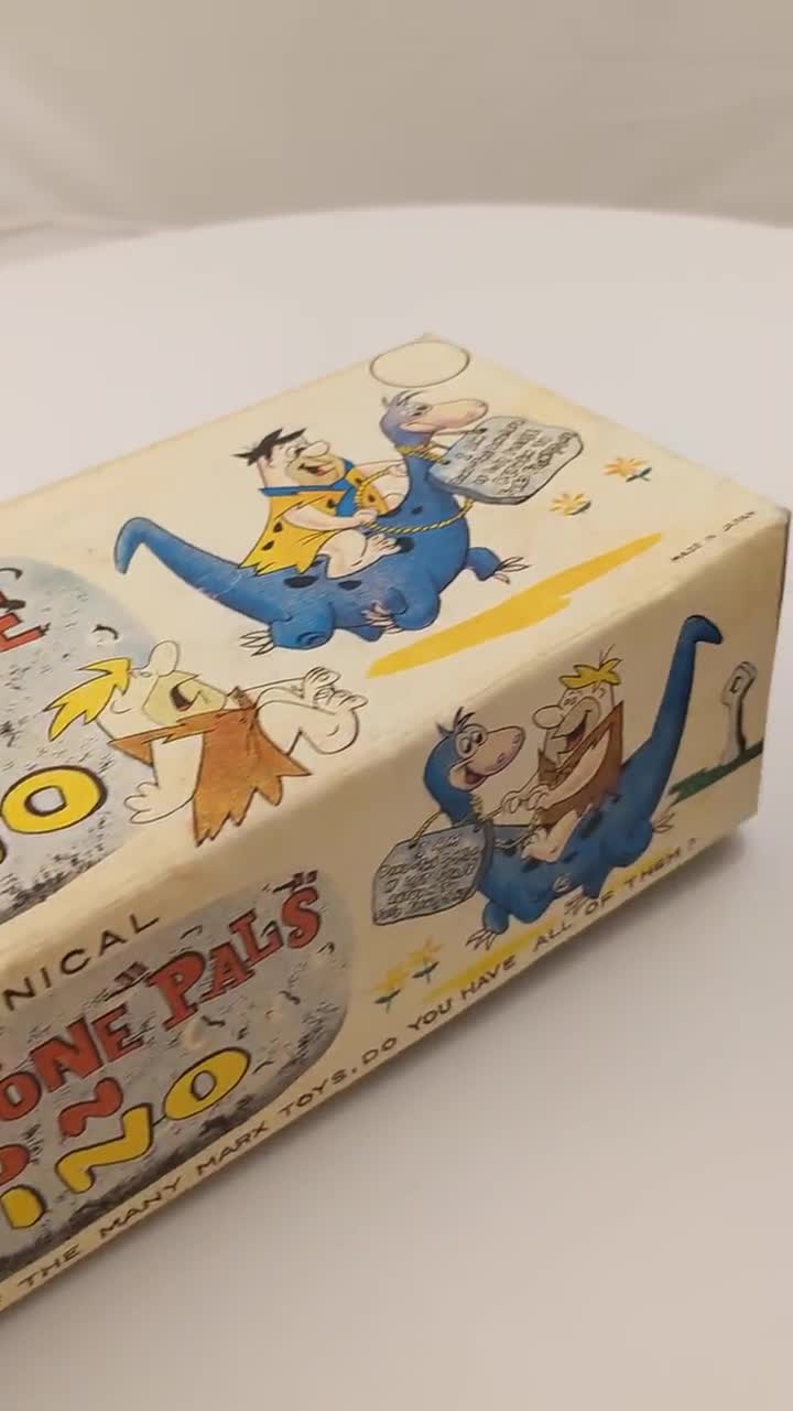 Vintage Marx Linmar Flintstone Pals on Dino Wind up Toy With Vintage Marx Linmar Flintstone Pals on Dino Wind up Toy With