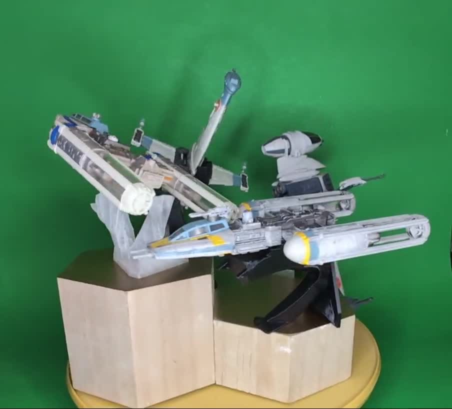 ハズブロ　B-Wing & Y-Wing Fighter セット未開封 B-wing & Y-wing Starfighter 3D Printed Flight Stands (for Micro