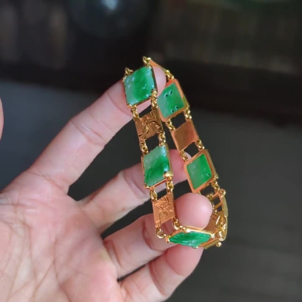 Amazon.com: CEAeis Bamboo Shaped Beaded Bracelet, Green Jade Bead Bracelet,  Lucky Jade Bracelet Jewelry for Women (1 pc): Clothing, Shoes & Jewelry