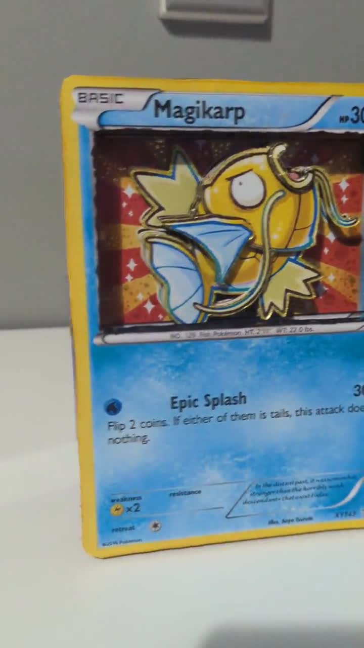 Pokemon Shining Magikarp XY Promo Card Holo Glitter 3D Art Shadow Box