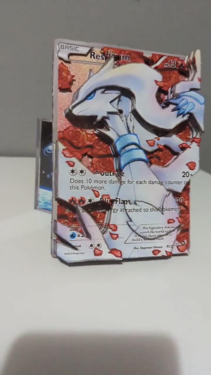 Pokemon Reshiram Legendary Treasures Full Art Glitter 3D Art Shadow Box