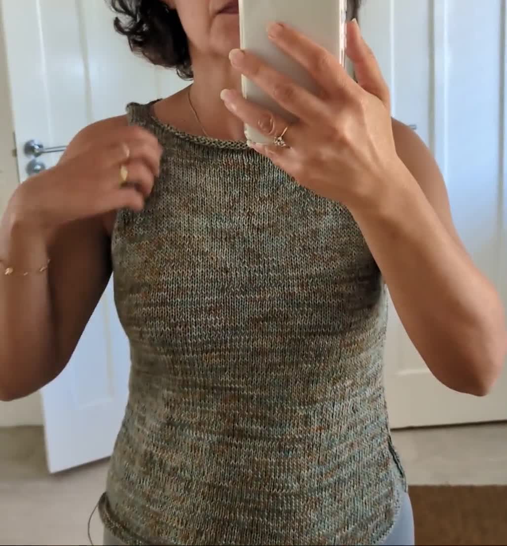 Knitting PATTERN - Patina Tank Top/ 4ply Yarn Sleeveless Top