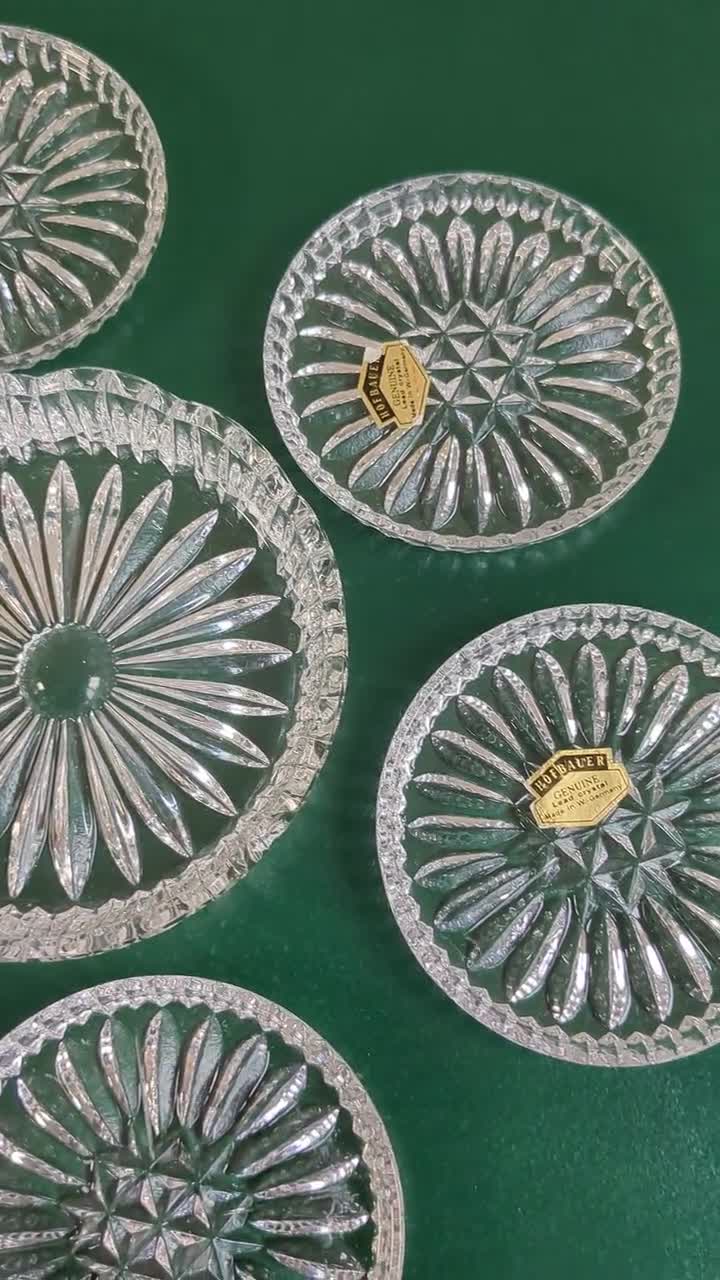 ホフバウアーのガラスコースター、クリスタルガラスコースターセット