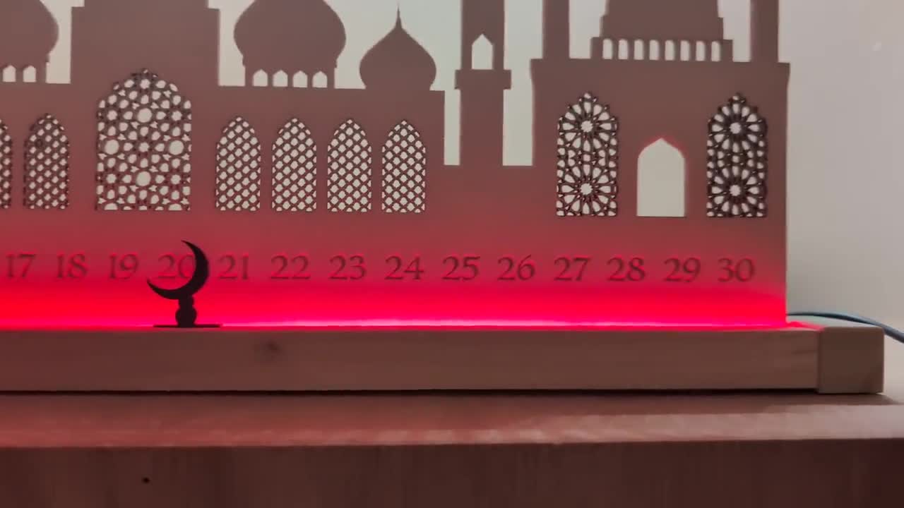 Catena Luminosa Ramadan/Eid Mubarak, 3 Metri, 20 LED A Batteria, Con
