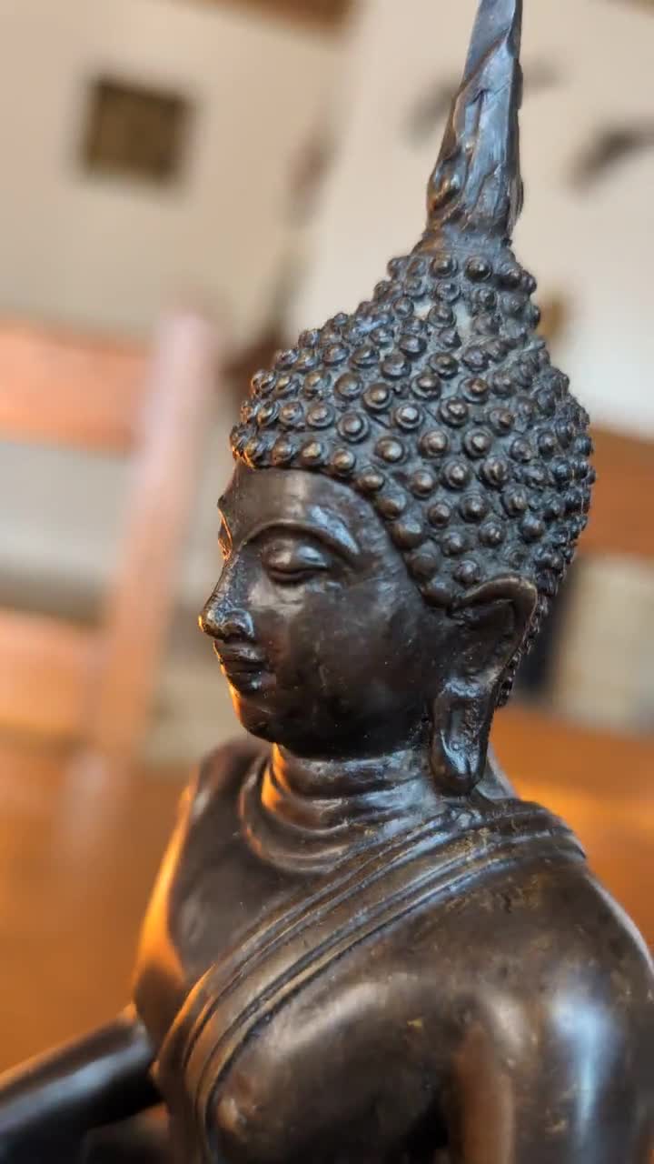 ブロンズ仏像 - 瞑想ポーズ、細部まで精巧に仕上げられています - Etsy
