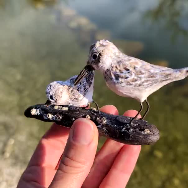Handmade Wildlife Miniatures | Piper Birds & Fox | Small Animal