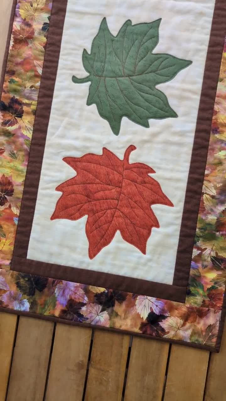 Maple Leaf Table Runner Quilt Pattern | Fall Applique Sewing Instructions (PDF Download) video poster