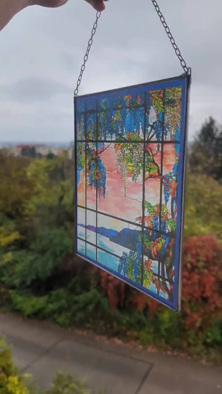 Louis Comfort Tiffany - Wisteria,stained Glass and Print on Canvas