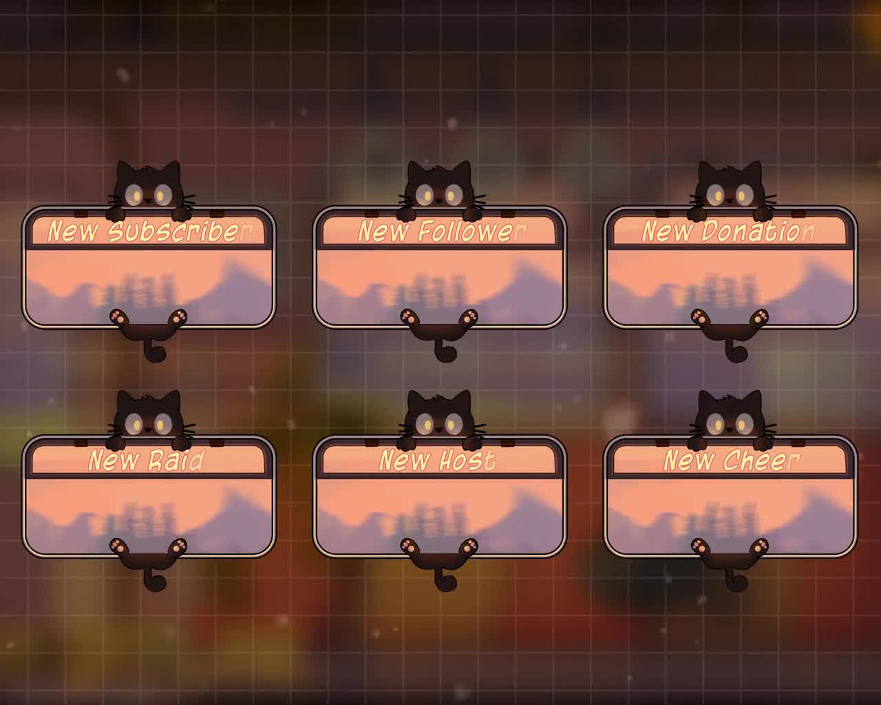 Animated Autumn Lofi Cat Twitch Full Package, Cute Kitty Cat, Autumn Leaves overlay on the subway/ on the bus video poster