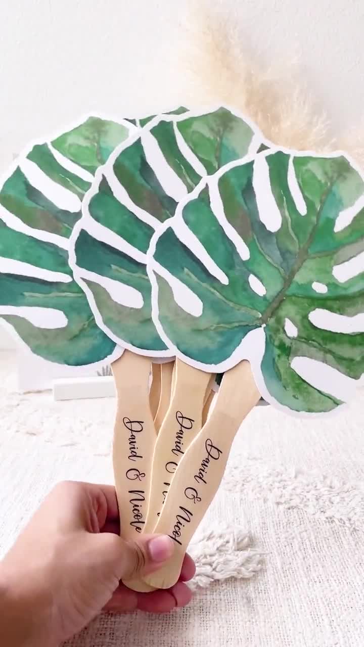 Hand Fans For Home and Wedding Decor - L' Essenziale  Wedding fans,  Tropical wedding, Wedding decorations