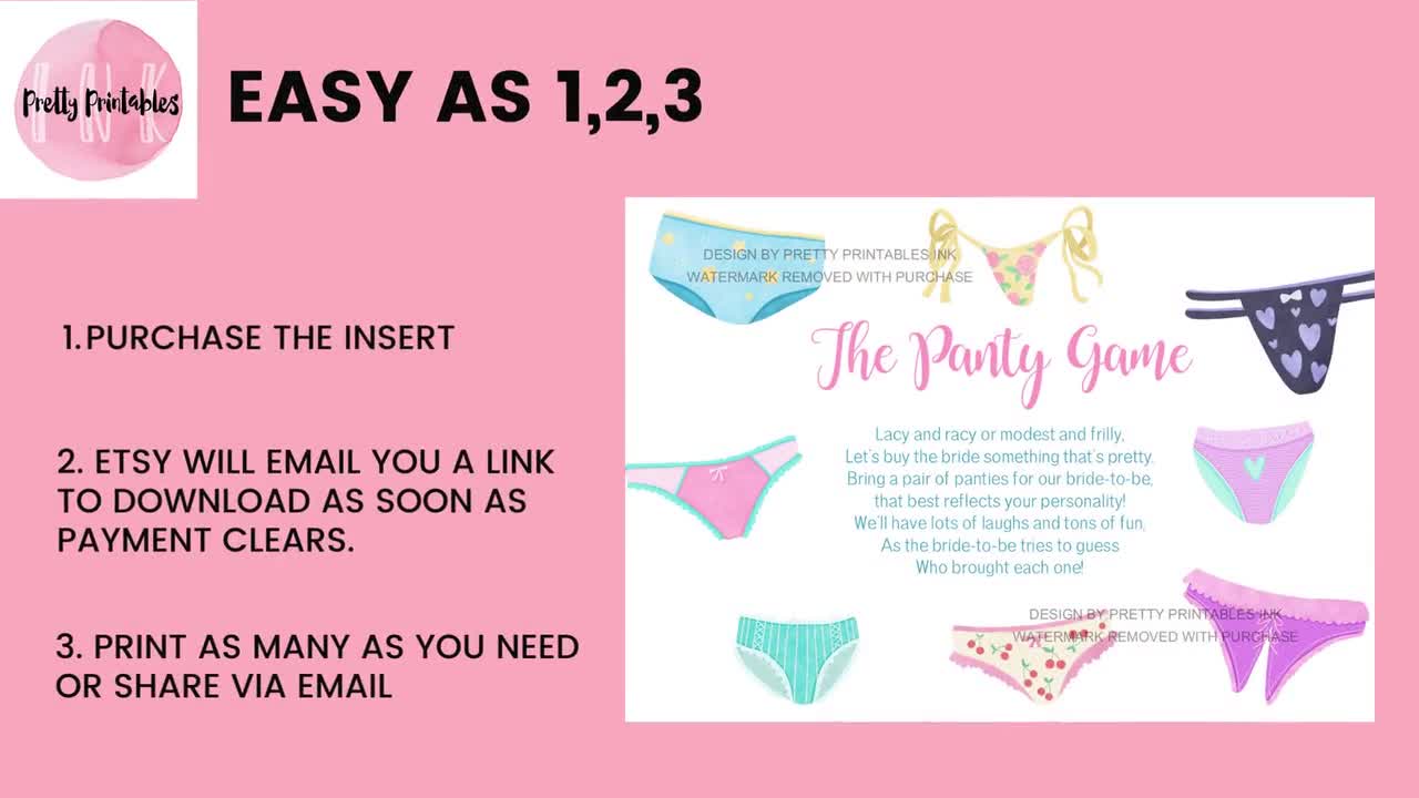 Printable Panty Game Insert, Panty Game Enclosure, Lingerie Shower Game,  Bachelorette Party Game, Guess the Panties Game -  Canada
