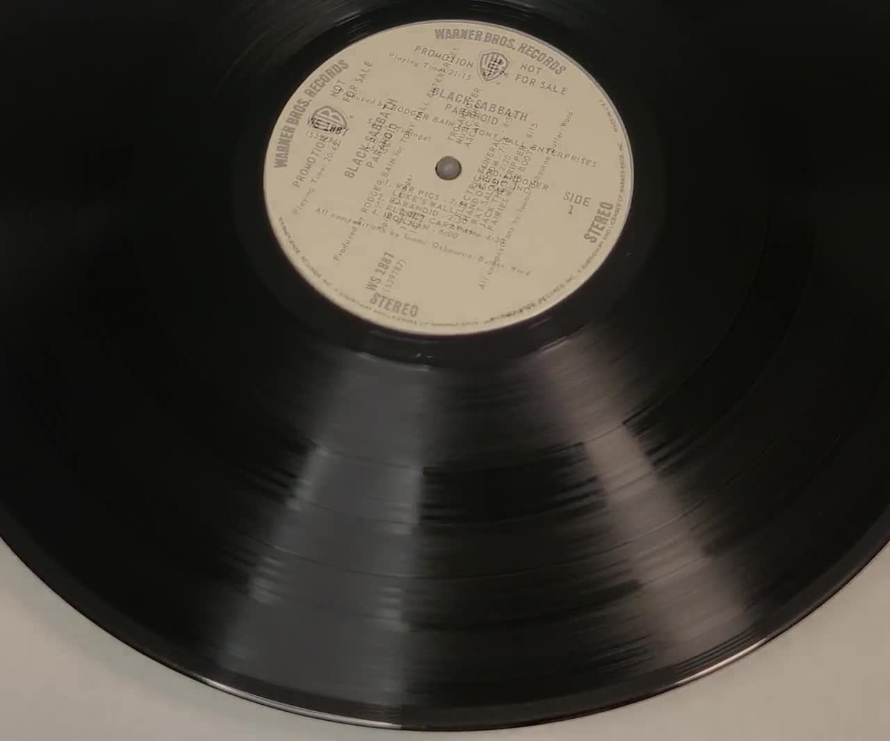 Original 1970 White Label Promo, Black Sabbath - Paranoid | Warner