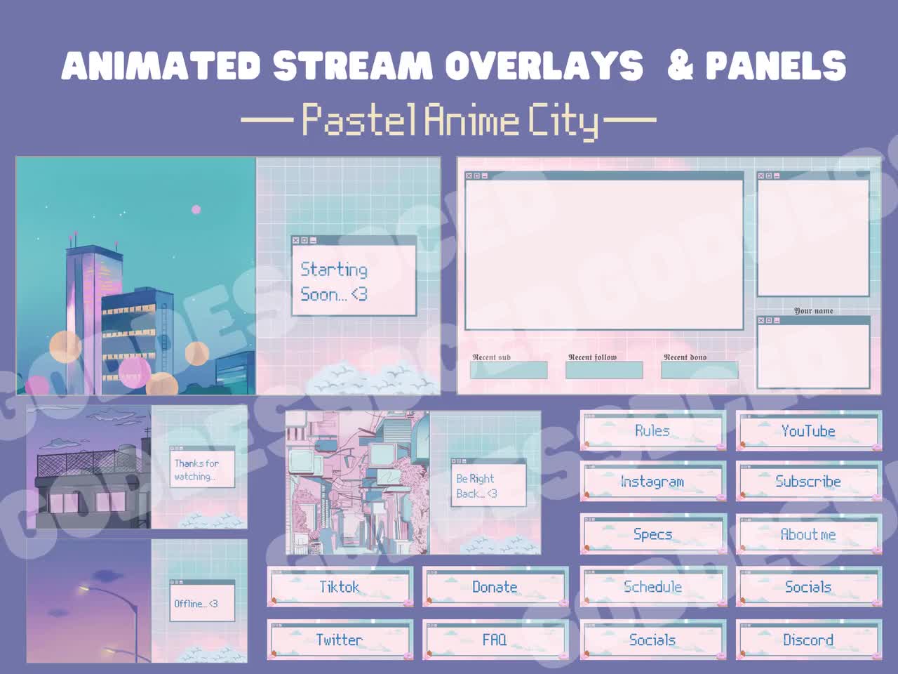 Cyberpunk Twitch Overlay Package Anime Twitch Overlays Desktop Wallpaper  Profile and Anime Twitch Banners Vtuber-friendly Cyber - Etsy