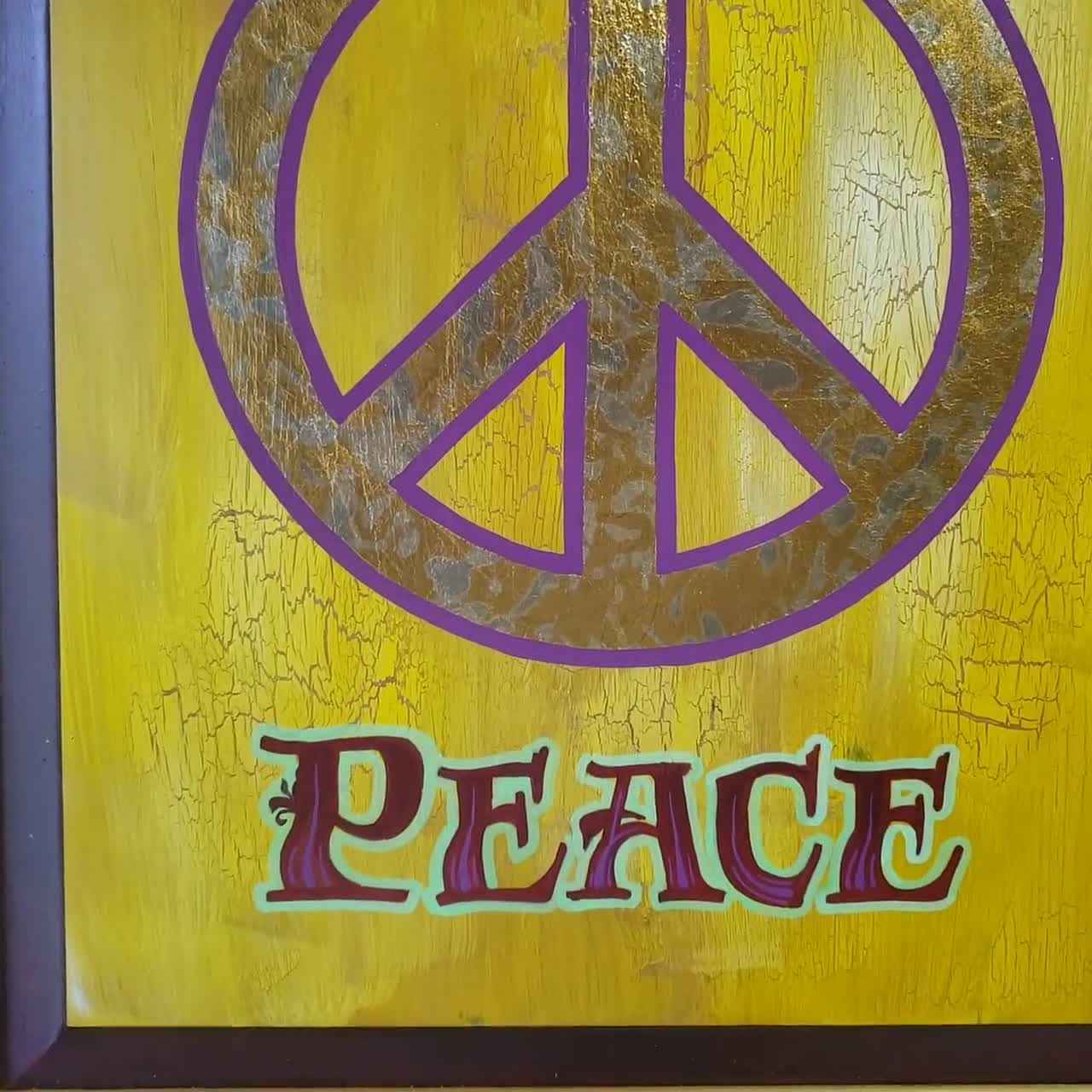 Peace Symbol | Peace Sign Wall Art | Psychedelic Hand Painted