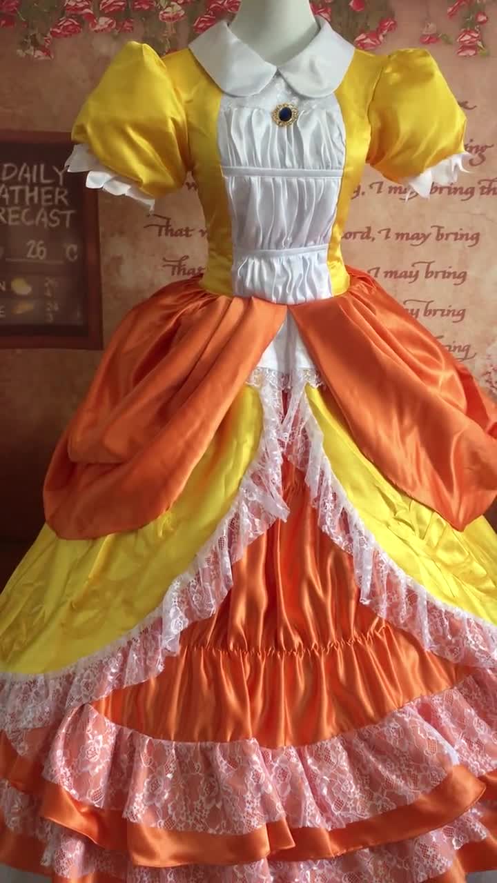 Yellow Peach Cosplay Costume Peach Dress