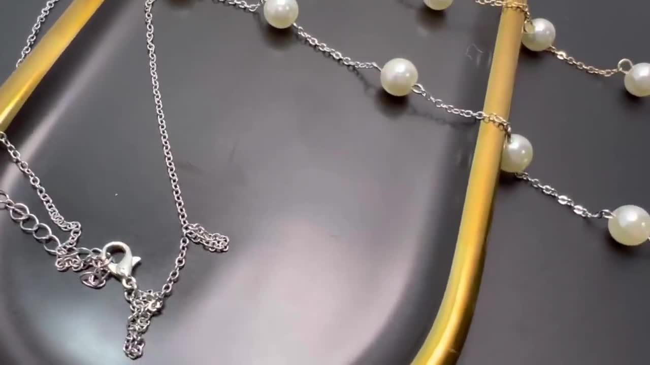 Sexy Pearl Chest Necklace, Body Chain, Body Chain Bra