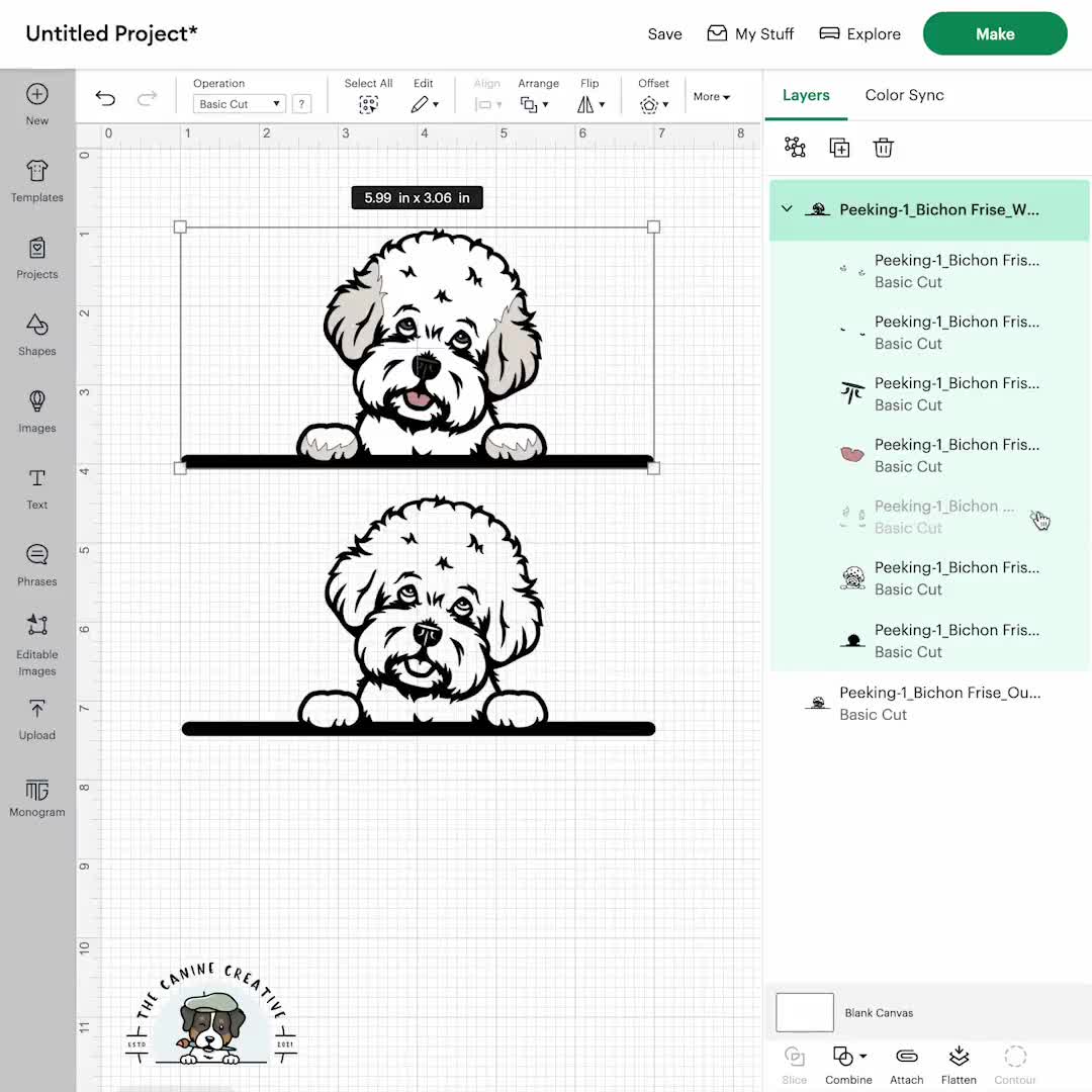 Peeking #1 Bichon Frisé SVG | Tenerife Dog Clipart PNG | Cute Puppy Design  | Printable Pet Illustration | DIY Gift for Dog Lover, Mama, Dad