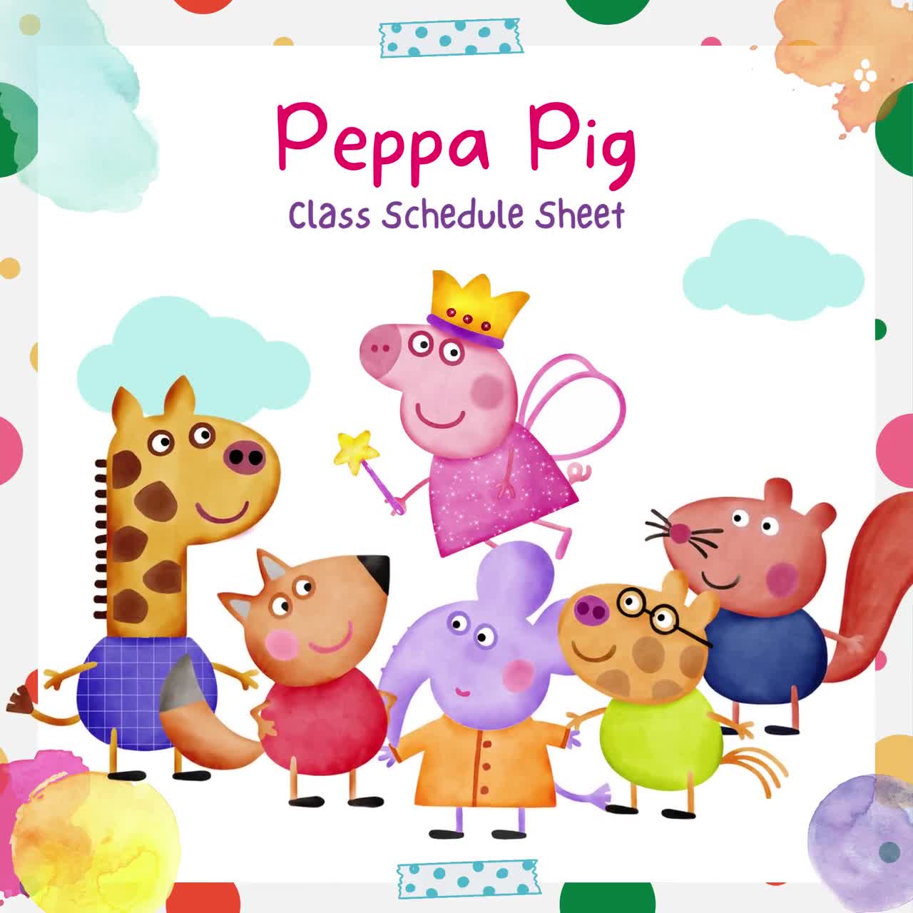 peppa-pig-school-week-schedule-sheet-peppa-pig-poster-school-schedule-poster-peppa-pig-poster-a4-etsy