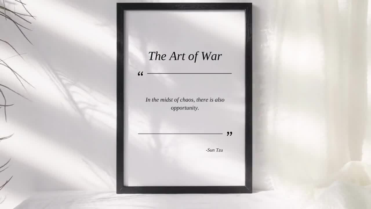 Sun Tzu Art of War Quote Poster: Leadership Philosophy (Digital Download) video poster