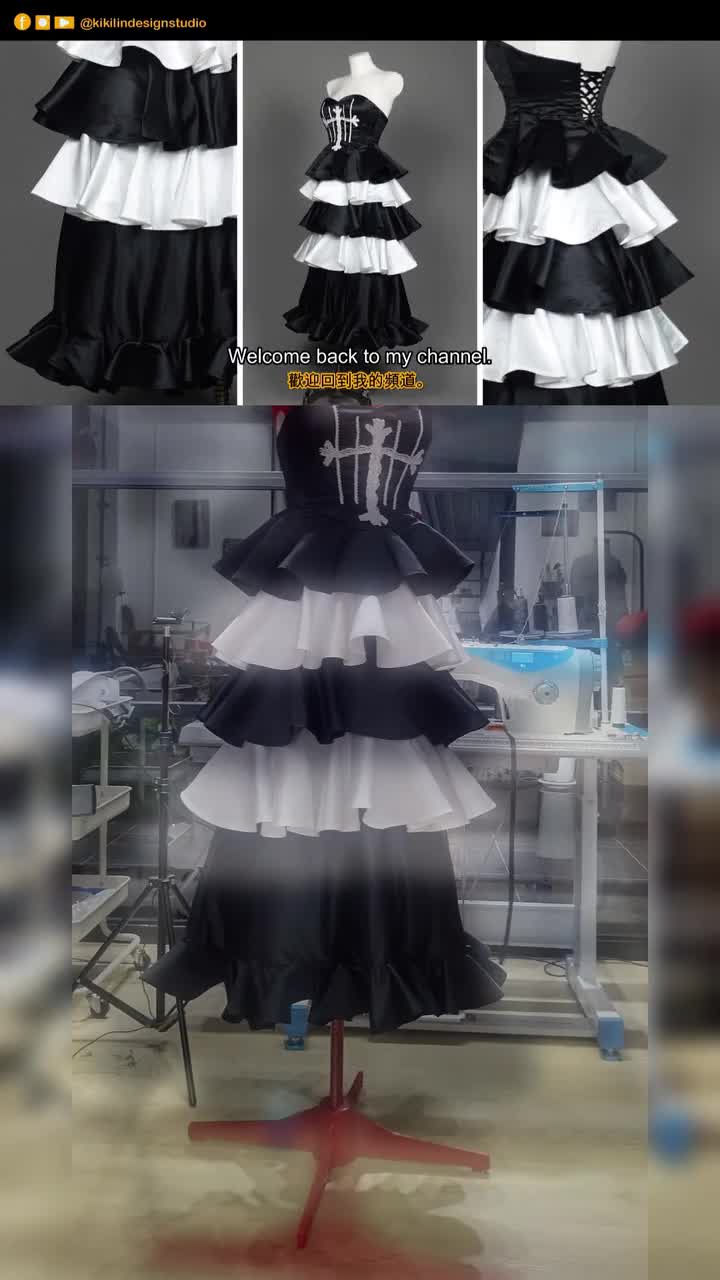 Anime-inspired Cosplay Gown Sewing Pattern | Tiered Ruffle Dress