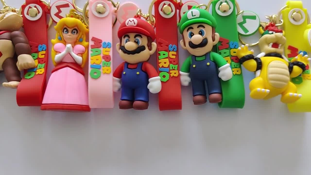 Chaveiro Super Mario Bros  Mario, Luigi, Princesa Peach, Bowser