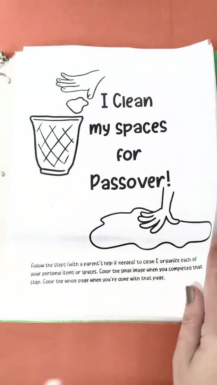 Home Visual Cleaning Binder for Kids Ages 8-12 Passover or Spring