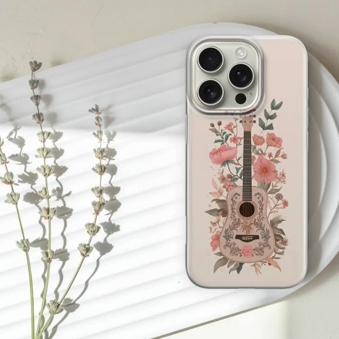 Guitar Phone Case Music Lover Cover for iPhone 16 Pro Max 15