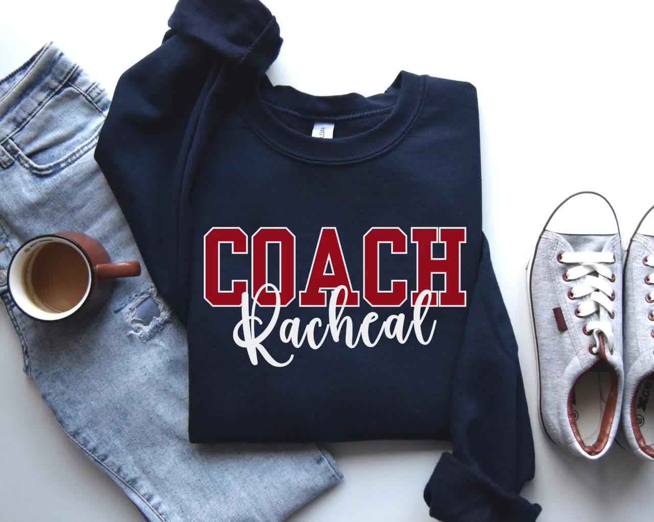 もちまる様　COACH コーチホーストレーナー Personalized Coach Sweatshirt Custom Coach Gift Cheer Coach