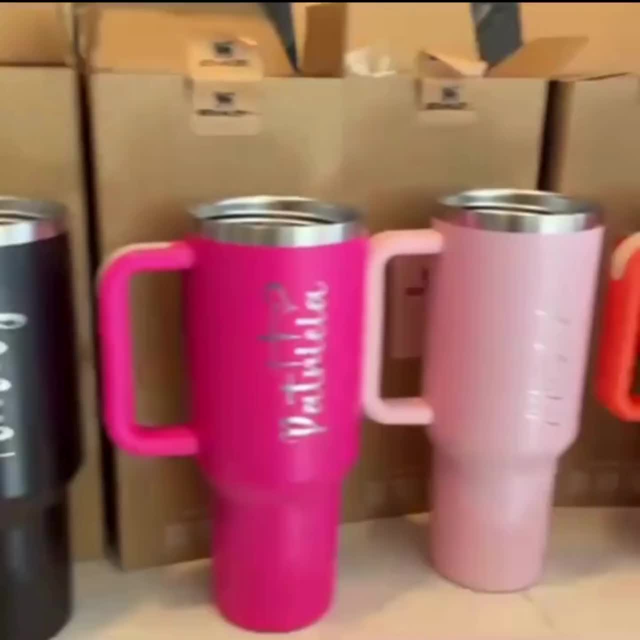 Vaso Stanley personalizado para papá – Vaso Stanley de 40 oz grabado con láser video poster