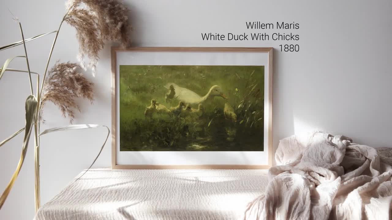 ウィレム・マリス、白いアヒルとひな、1880年、壁飾りプレミアム ウィレム・マリス、白いアヒルとひな、1880年、壁飾りプレミアム