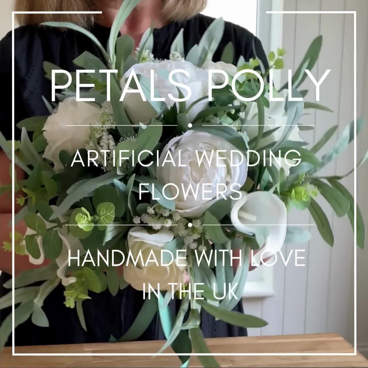 Flores artificiales para boda, ojal de cala blanca México