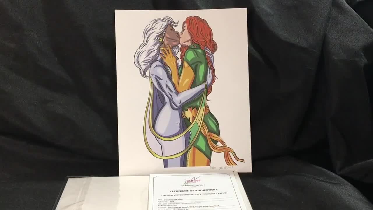 Jean Grey and Storm | Lesbian Couple Marvel DC Comic Fan Art available in  Multiple Sizes | Pride Gift