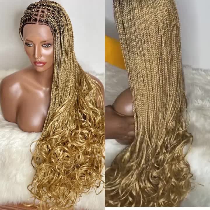 Ombre Knotless Braids Wig, Braided Lace Front Wigs for Black Women