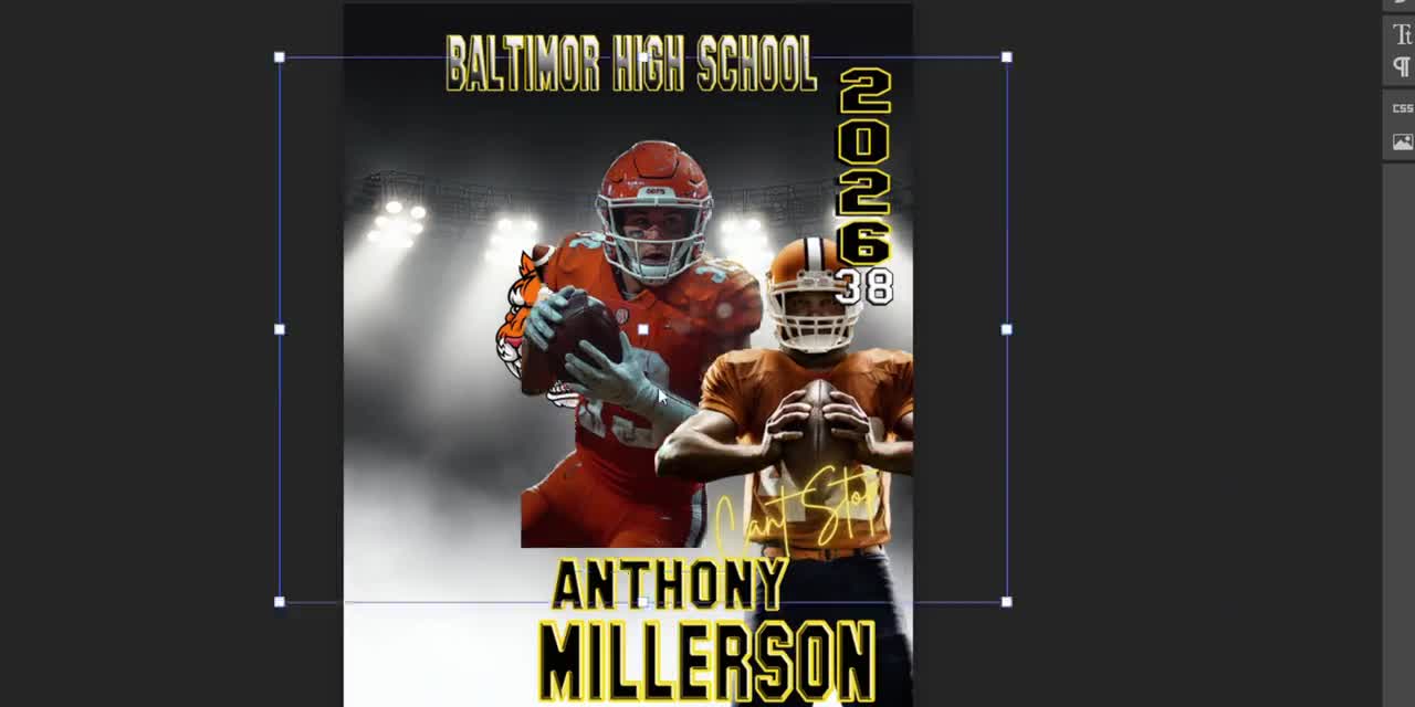 サッカースポーツ Photoshop テンプレート: マスコットシャツ、選手ポスター (PSD ファイル), image size:1280x640