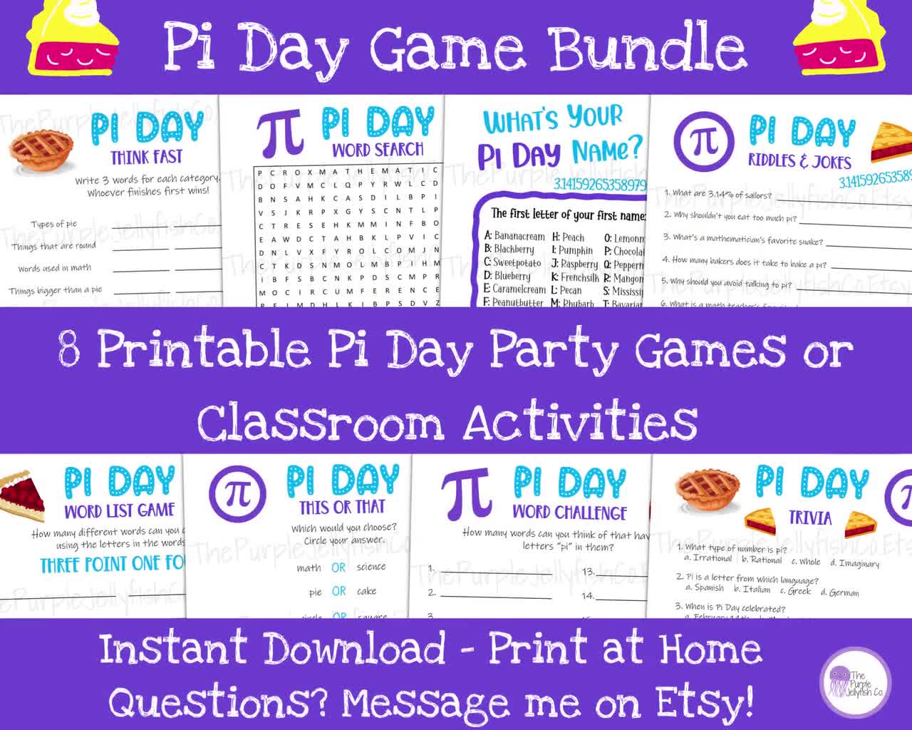 A fun way to celebrate Pi-Day! Each student designs a Pi Day t-shirt using  the pi symbol and the word pi! Some ideas include: V…