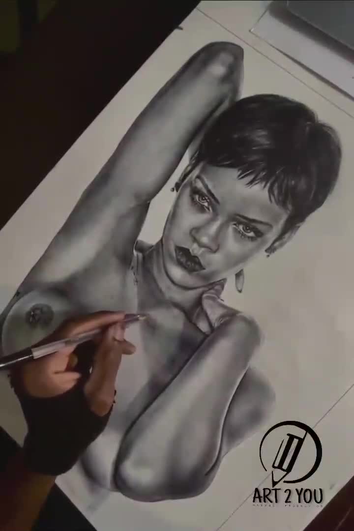 Retrato al desnudo, retrato personalizado, arte erótico, arte del desnudo, retrato por encargo, retrato digital, regalo para novia, mujer desnuda video poster