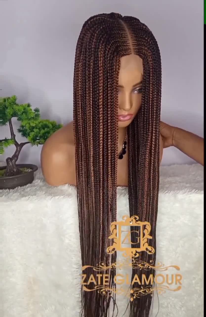 Ready to Ship, 30inches , Cornrow Braided Wig, Africa Style, Handmade Wig,  Handmade Braided Wig , Box Braids Wig 