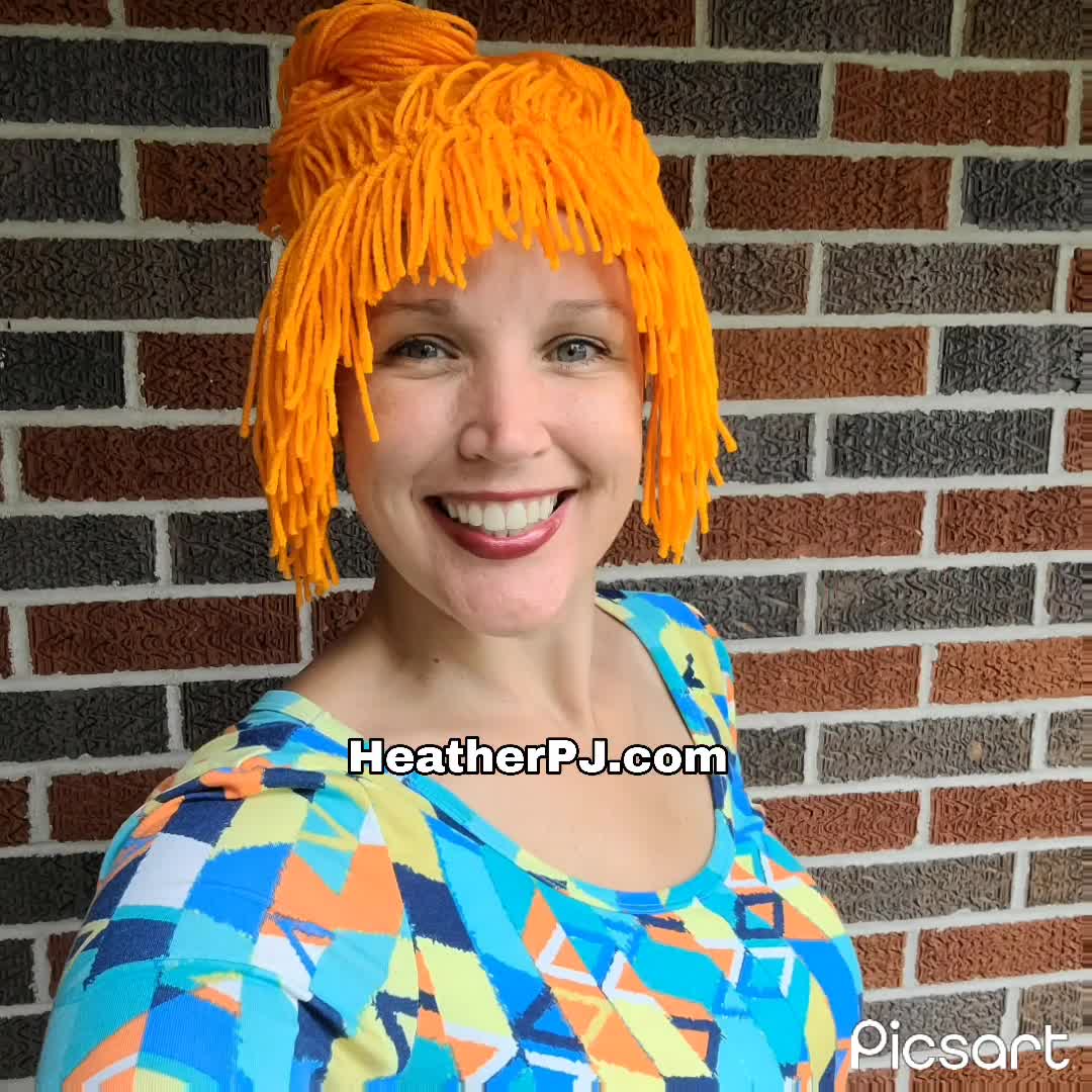 The Frizzle Secret Agent Any Size Crocheted Orange Yarn Wig Handmade