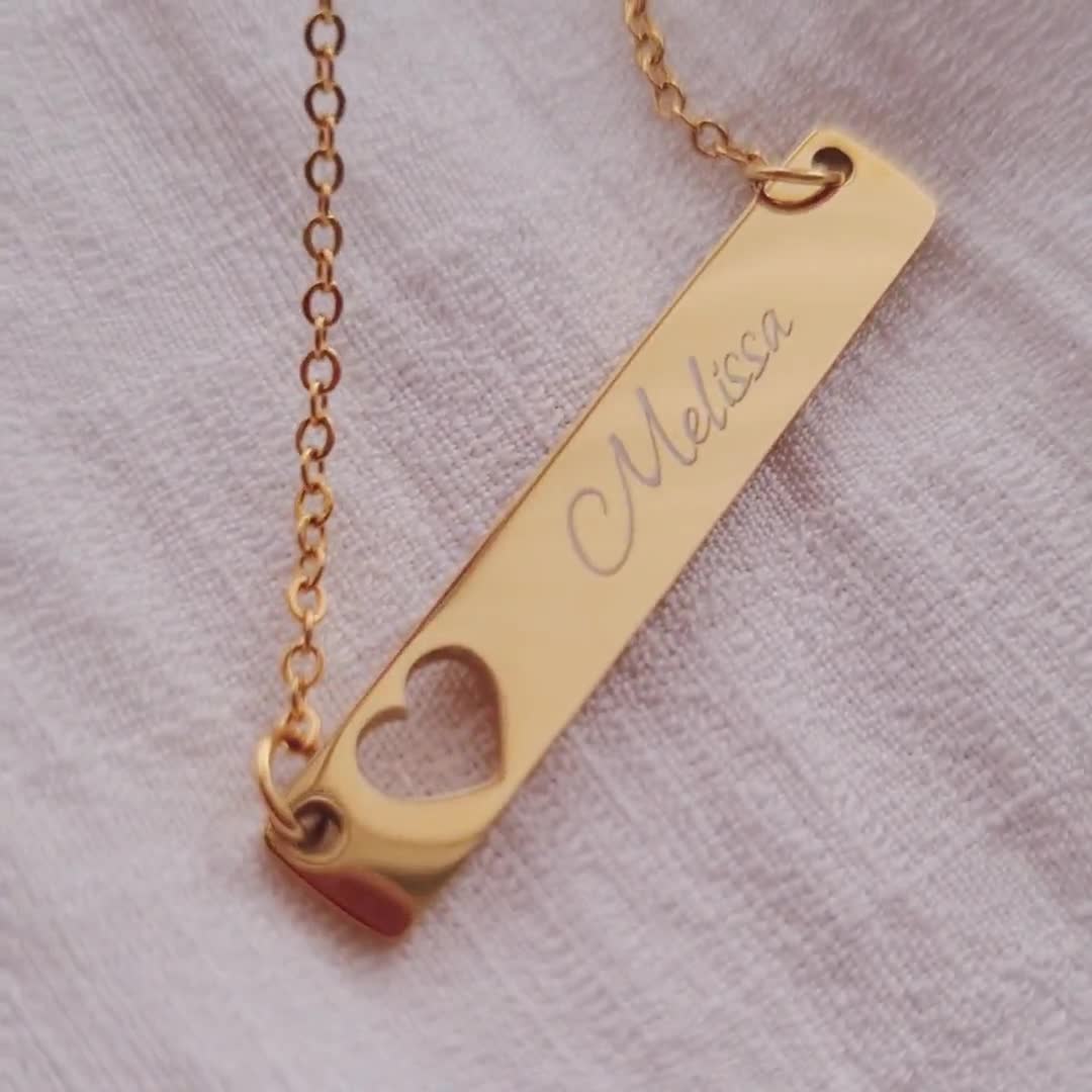 Sincerely, Me-Monogram Nameplate Necklace in 14k Gold